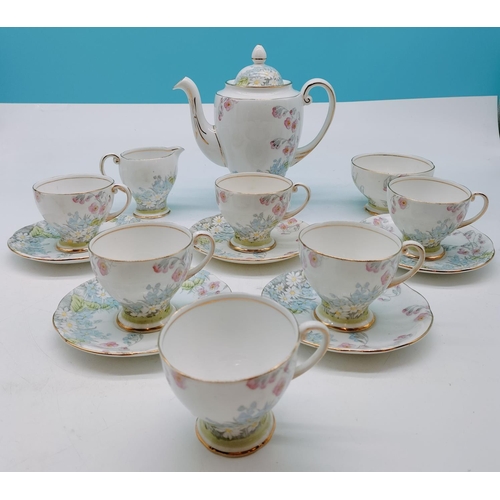 533 - Royal Standard 14 Piece Part Coffee Set in the 'Wild Flower' Pattern.