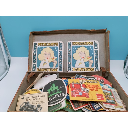 68 - Suitcase of Vintage Beer Mats.