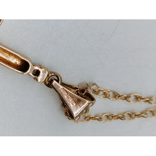 7 - 9ct Gold Cross with Cubic Zirconia plus Chain. 2 Grams. Requires New Clasp.