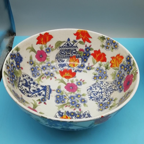 173 - Pair of Late 19th/Early 20th Century Chinese Bowls with Floral Decoration. 11cm High, 25cm Diameter.