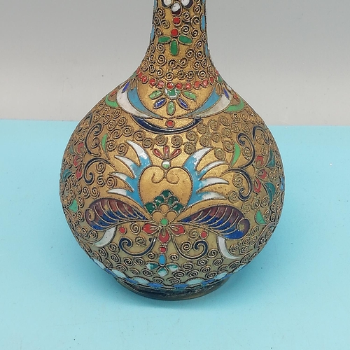 154 - Early 20th Century Chinese Openwork Cloisonne 15cm Vase