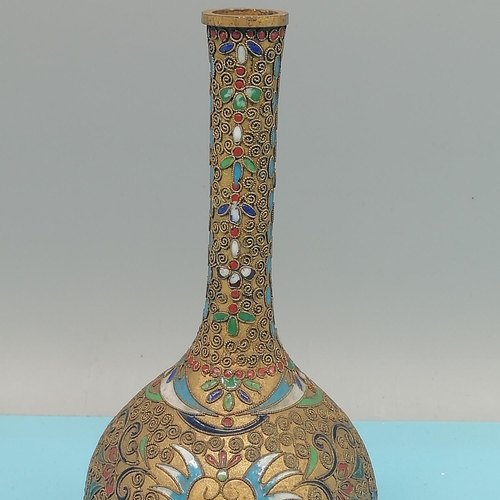 154 - Early 20th Century Chinese Openwork Cloisonne 15cm Vase