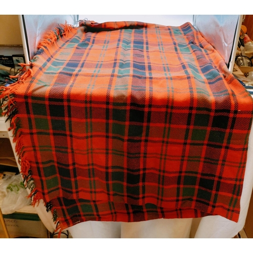 160E - Vintage Woollen Tartan Blanket.