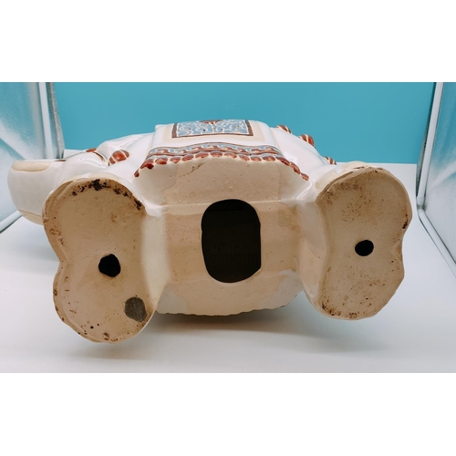 20 - Large Ceramic Elephant Stool/Plant Stand. 43cn High, 55cm x 25cm.