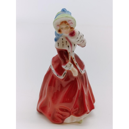 200A - Royal Doulton Lady Figures (2) - 'Penny' and 'Christmas Morn'. Tallest being 13cm.