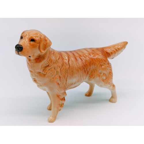 377 - Beswick Figure of a Golden Retriever Dog. 14cm High x 17cm.