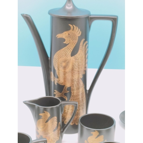 383 - Portmeirion 15 Piece Coffee Set in the 'Phoenix' Pattern.