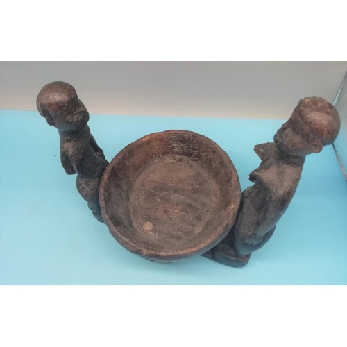 56 - Late 19th Century/Early 20th Century African Tribal Bowl. 28cm High, 26cm Diameter. Repair to Base.