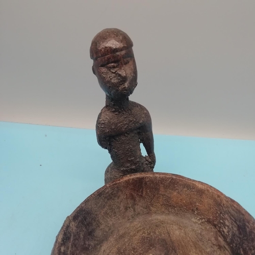 56 - Late 19th Century/Early 20th Century African Tribal Bowl. 28cm High, 26cm Diameter. Repair to Base.