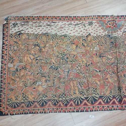 57 - Large Indonesian, Kamasan Religious Painting on Canvas. 200cm x 85cm.