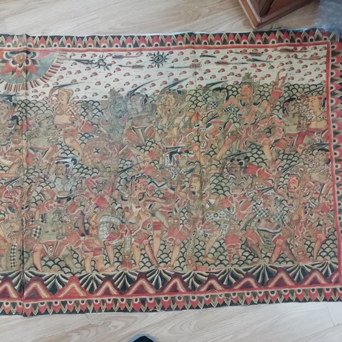 57 - Large Indonesian, Kamasan Religious Painting on Canvas. 200cm x 85cm.