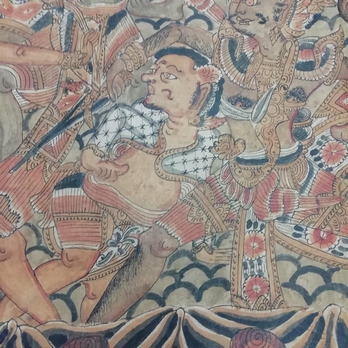 57 - Large Indonesian, Kamasan Religious Painting on Canvas. 200cm x 85cm.