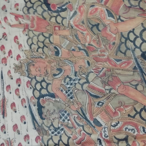 57 - Large Indonesian, Kamasan Religious Painting on Canvas. 200cm x 85cm.