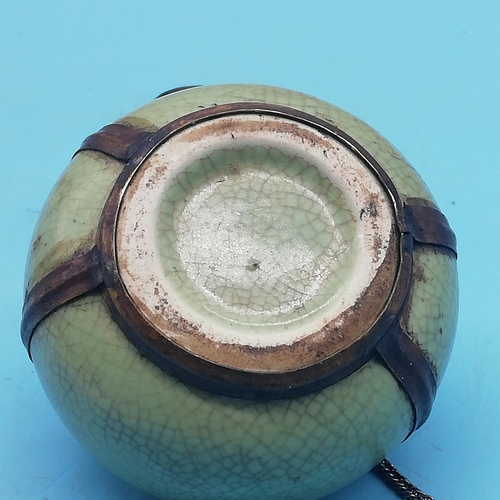 190A - Asian 19th Century Celadon Opium Pipe. 6cm High.