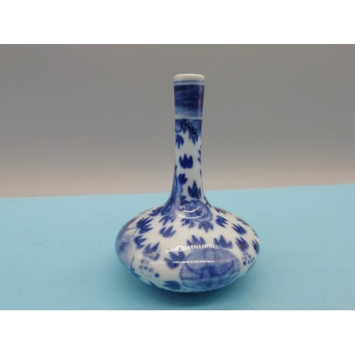 248 - 19th Century Chinese Blue and White Hand Painted 10cm Vase. A/F Firing Fault.