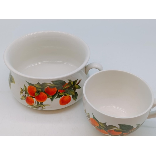 812 - Portmeirion Pottery Items - Chamber Pot and Large Cup. Largest 10cm High, 18cm Diameter.