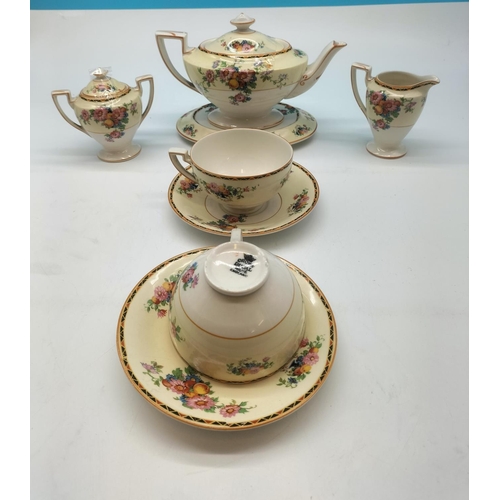 376 - Crown Ducal 8 Piece Part Tea Set in a Floral Pattern.