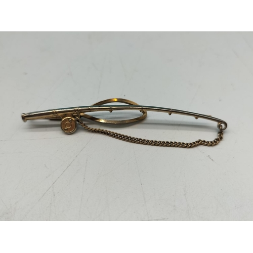 Stratton Tie Clip in the Form of a Fly Fishing Rod.
