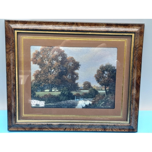 273 - Vincent Selby Landscape Scene Foil Prints (2). 30cm x 25cm.