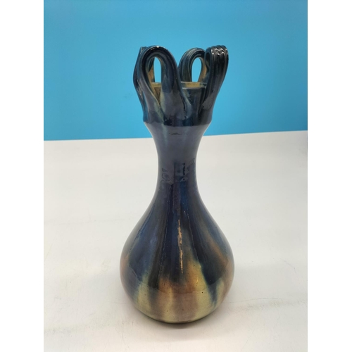 53 - Art Nouveau 26cm Vase by Faiencerie Airain Thulin c1920's.