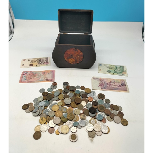 580 - Box of Mixed World Coins plus Notes (4).