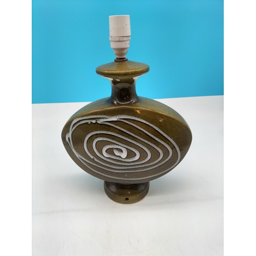 7 - Retro 60's/70's Pottery Lamp Base. 35cm with Fitting.