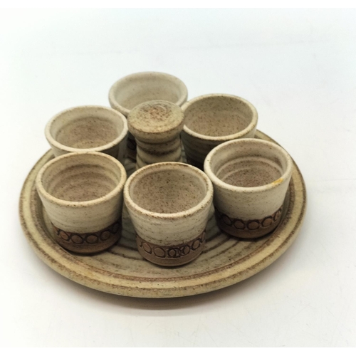 155 - Broadstairs Art Pottery Egg Cups on Tray.