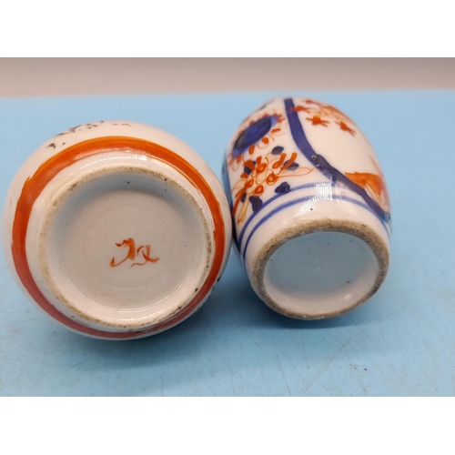 59 - 19th Century Japanese Imari Vases (2). Tallest being 8cm.