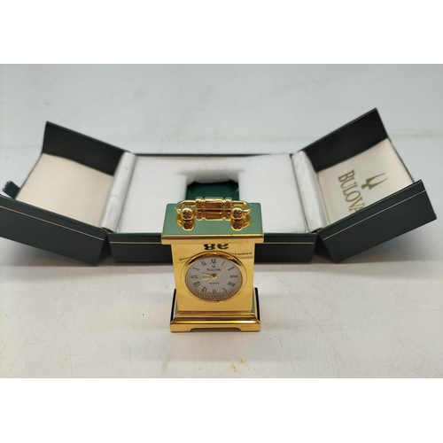 86 - Bulova Miniature 5cm Clock in Original Box.