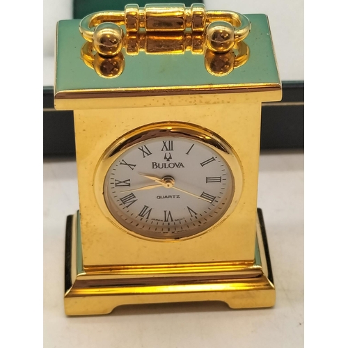 86 - Bulova Miniature 5cm Clock in Original Box.