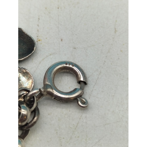 90 - 925 Silver Charm Bracelet (approx 7