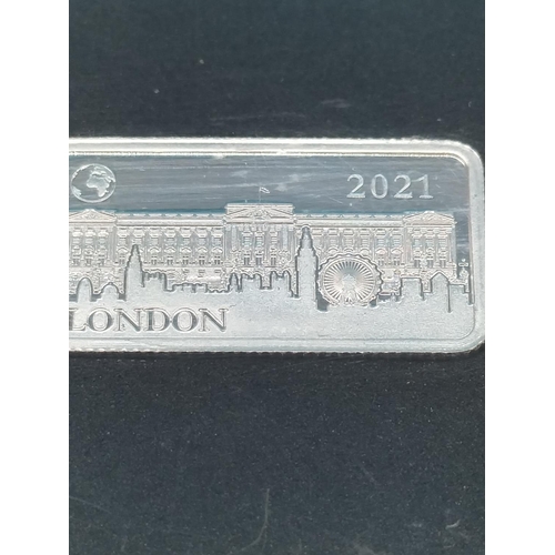 94 - Cased 999 Fine Silver Solomon Islands Half Dollar 2.5 Gram Ingot.