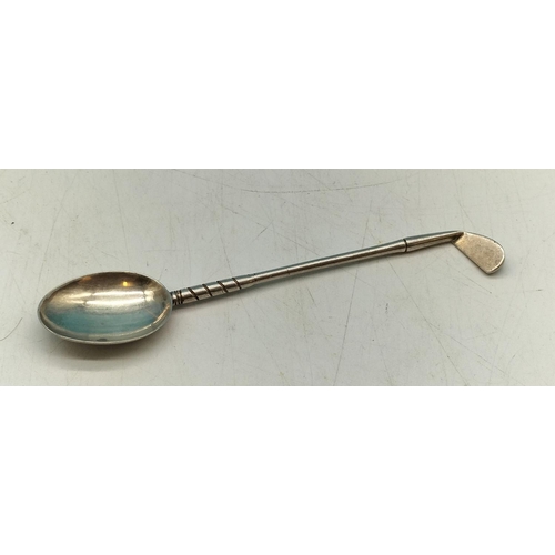 98 - Sterling Silver Hallmarked Golf Club Spoon. 13.5 Grams.