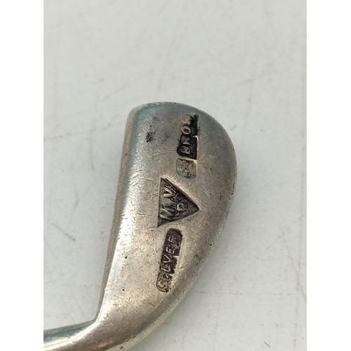 98 - Sterling Silver Hallmarked Golf Club Spoon. 13.5 Grams.
