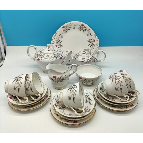 677 - Paragon 22 Piece Part Tea Set to include Cups, Saucers, Side Plates, Teapots (2), Cake Plate, etc.