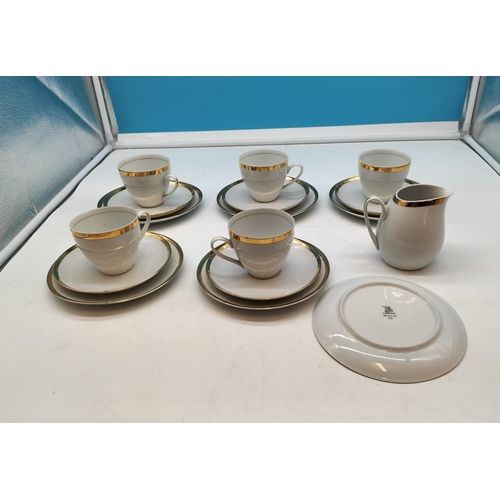 106 - 17 pce Czechoslovakian Brigitta Part Tea Set to Incl. Cups (5) Saucers (6) Side Plates (6) and Milk ... 