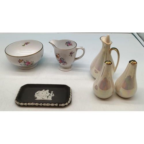 111 - Collection of Ceramics to Incl. Spode Milk Jug & Bowl, Wedgwood Black Jasperware Pin Tray and 3 pce ... 