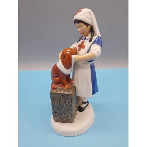 114 - Royal Doulton Childhood Days 19cm Figure 'It Won't Hurt' HN 2963. Flea Bit to Underside of Base.