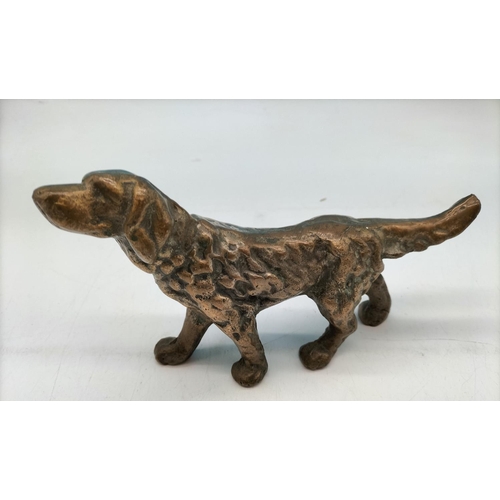 16 - Cast Bronze Figure of a Retriever Dog. 23cm x 14cm.