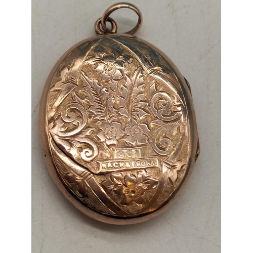 175 - 9ct Gold Back & Front Locket. 3cm. Overall Weight 4.5g