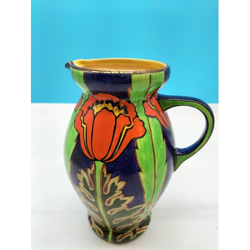 19 - Art Deco Bursley Ware Charlotte Rhead Design 27cm Jug. Slight Paint Flake to Rim.