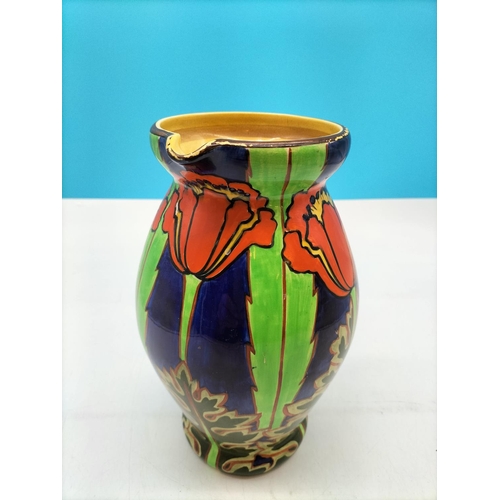 19 - Art Deco Bursley Ware Charlotte Rhead Design 27cm Jug. Slight Paint Flake to Rim.