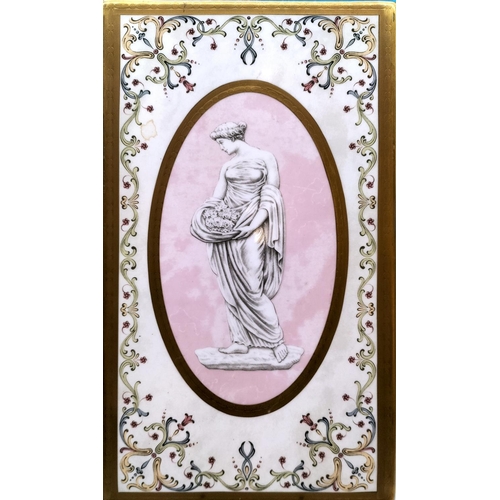 39 - Ornate Neo Classical Design Picture Tile. 30cm x 18cm