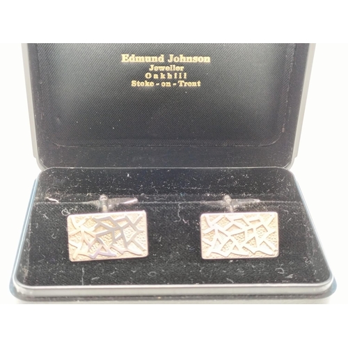 43 - Silver Hallmarked Cufflinks from Edmund Johnson, Jeweller.