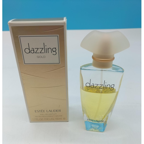 45A - Estee Lauder 'Dazzling Gold' 50ml Eau de Parfum. Part Used in Box.