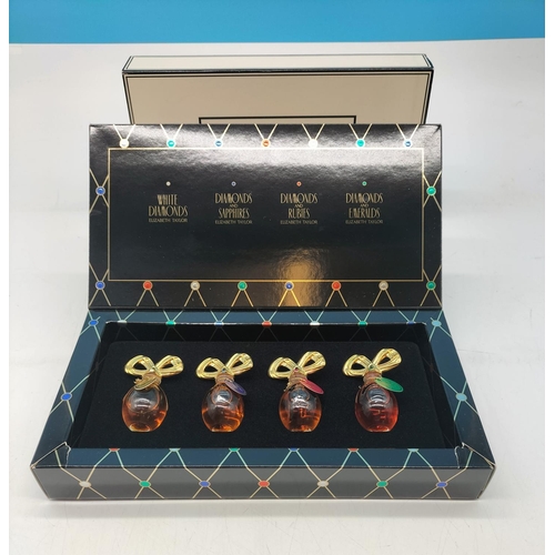 5A - Elizabeth Taylor's Fragrant Jewel Collection Bijoux Perfume Box Set. 4 x 3.7ml.