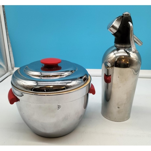 672 - Vintage Retro Ice Bucket and Soda Syphon.