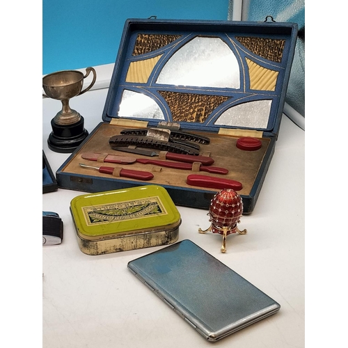 685 - Collection of Mixed Items to Incl. Boxed Apostle Teaspoons, Cigarette Case, Lighters, Tape Measures,... 