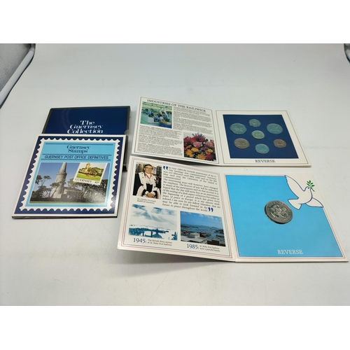 686 - Collection of Coins and Stamps to Incl. Guernsey Uncirculated 1985 Coins & Stamps, Bailwick of Guern... 