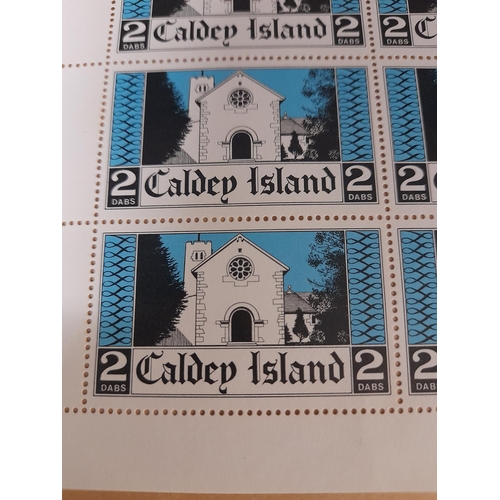 703 - Caldy Island 1973 First Year of Issue Stamp Sheet. Near Mint. Unused.